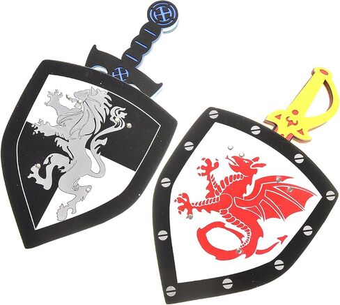 PowerTRC Sword and Shield Play Set | Dragon and Lion Shield for Party Favors | Pretend Play in Saudi Arabia