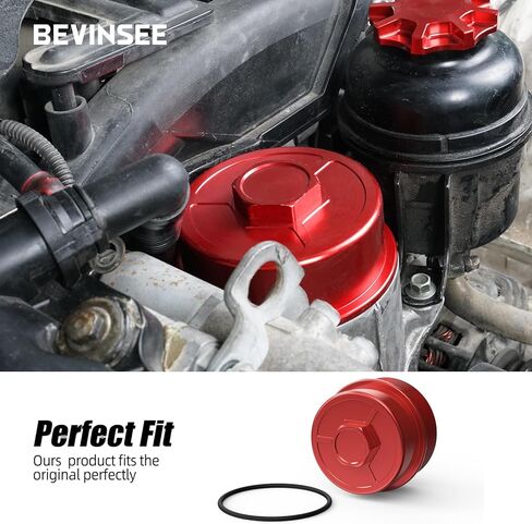 Bevinsee Oil Filter Housing Lid Cap with O-Ring 11421744000 11421741000 Compatible with BMW 323i 325i 328i 330i 525i 528i 530i M52 M54 M56 Engine E36 E46 E39 E46 E60 X3 X5 Z3 Z4, Aluminum, Silver in Kuwait