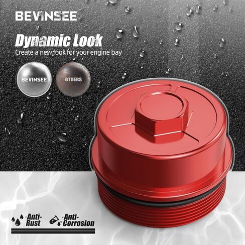 Bevinsee Oil Filter Housing Lid Cap with O-Ring 11421744000 11421741000 Compatible with BMW 323i 325i 328i 330i 525i 528i 530i M52 M54 M56 Engine E36 E46 E39 E46 E60 X3 X5 Z3 Z4, Aluminum, Silver in Kuwait