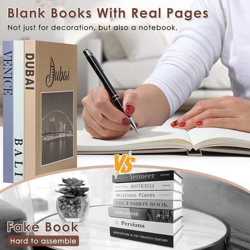 Decorative Books for Home Decor,Coffee Table Books with Real Blank Pages Set of 3,Gifts for Women Mom House Warming Gifts in Saudi Arabia