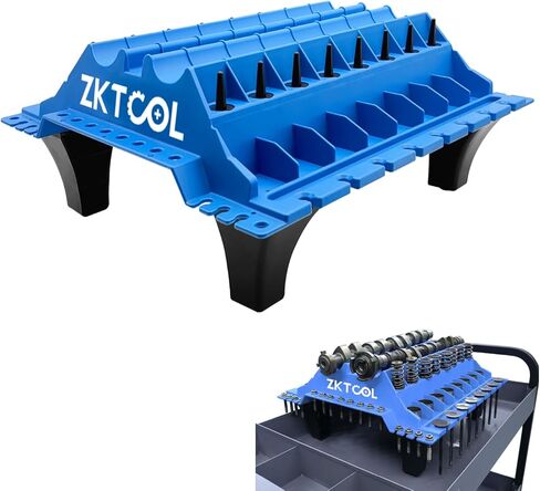 Zktool Engine Cylinder Head Organizer Valves Tool ، صينية أجزاء منظم المحرك ، صواني منظم Valvetrain ، منظم صينية رأس الأسطوانة ، أجزاء رأس أسطوانة المتجر (الصمامات ، الينابيع ، عمود الحدبة) in Kuwait