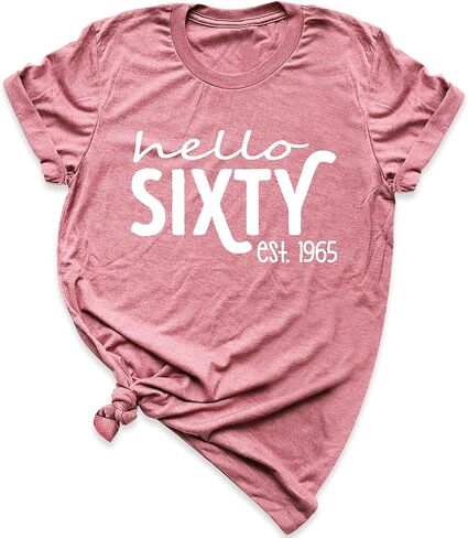 قميص Hello Sixty، قميص عتيق عام 1964، تي شيرت نسائي لعيد الميلاد الستين، تي شيرت برسومات عيد الميلاد، ملابس مضحكة لحفلات أعياد الميلاد، ملابس عيد ميلاد، تي شيرت هدية عيد الميلاد الستين (للجنسين XL، كحلي منقط) in Saudi Arabia