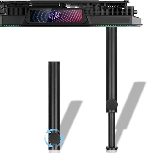 TEAMOLA Tall GPU Support Bracket - Adjustable GPU Anti-Sag Stand GPU Mount | Durable Black Metal GPU Stabilizer, Hidden Magnet GPU Holder, Graphics Card Stand Fits Most Cases, Tool-Free GPU Brace Adjust in Saudi Arabia