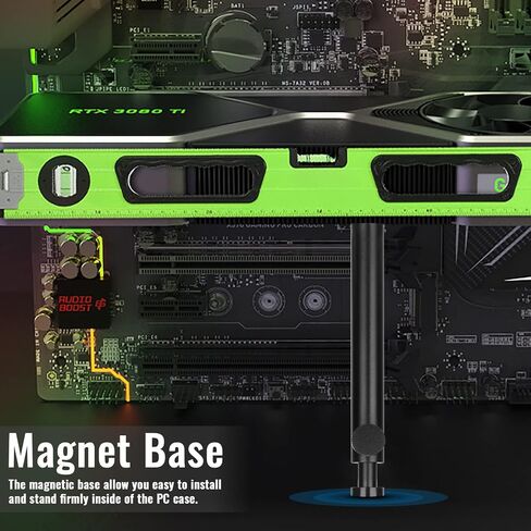 TEAMOLA Tall GPU Support Bracket - Adjustable GPU Anti-Sag Stand GPU Mount | Durable Black Metal GPU Stabilizer, Hidden Magnet GPU Holder, Graphics Card Stand Fits Most Cases, Tool-Free GPU Brace Adjust in Saudi Arabia