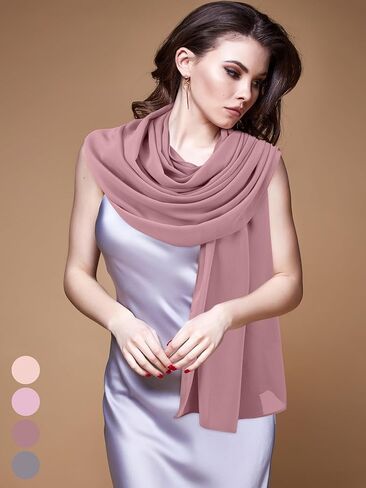 Geyoga 4 PCS شيفون حجاب وشاح للنساء المسلمين الطويل وشاح شالات خفيفة الوزن in Kuwait
