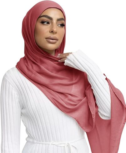Viscose Hijab Scarf for Women Muslim Cotton Jersey Hijab Fashion Long Scarf Shawls in Kuwait