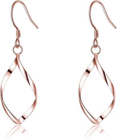 Sluynz Solid 925 sterling Silver Hollow Curve أقراط للنساء المراهقات الحلزونية الخطاف الخطاف الخطية in Kuwait