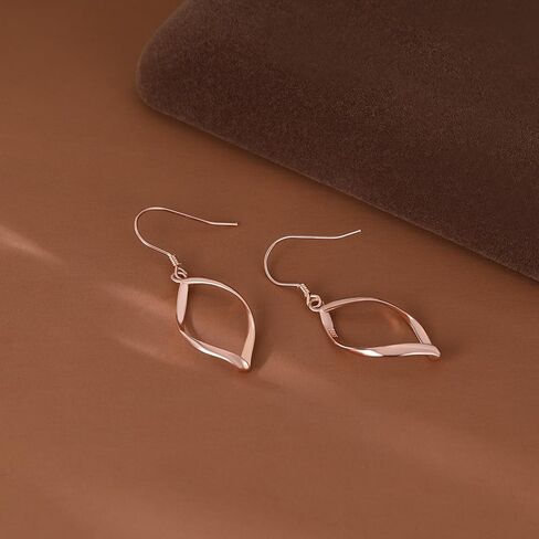 Sluynz Solid 925 sterling Silver Hollow Curve أقراط للنساء المراهقات الحلزونية الخطاف الخطاف الخطية in Kuwait