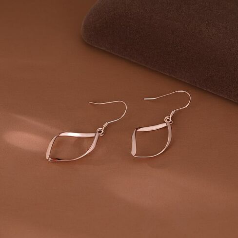 Sluynz Solid 925 sterling Silver Hollow Curve أقراط للنساء المراهقات الحلزونية الخطاف الخطاف الخطية in Kuwait