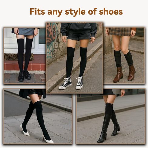 Thigh High Toe Socks for Women Coolmax Moisture Wicking Over the Knee stocking 3 Pairs Fashion Long Boot Socks in Kuwait