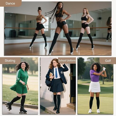 Thigh High Toe Socks for Women Coolmax Moisture Wicking Over the Knee stocking 3 Pairs Fashion Long Boot Socks in Kuwait