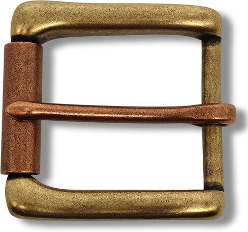 Single Prong Solid Brass Roller Replacement Belt Buckle, Antique Brass Finish Suitable for 1.5" (38MM) wide belts in Saudi Arabia