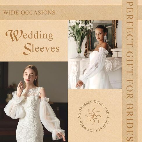 Black White Long Wedding Gloves Lace Sheer Puffy Sleeves Fingerless Ruffled Tulle Gloves Detachable Sleeves for Women in Saudi Arabia
