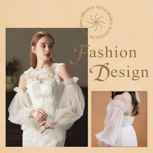 Black White Long Wedding Gloves Lace Sheer Puffy Sleeves Fingerless Ruffled Tulle Gloves Detachable Sleeves for Women in Saudi Arabia