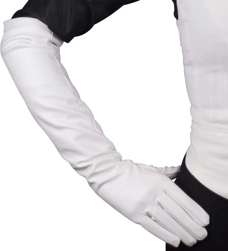 DooWay Long Leather Gloves Women 20" Faux Lambskin Soft Stretch PU for Formal Evening Costume Party Gloves in Saudi Arabia