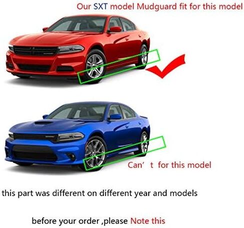 Crosselec 4Pcs Car Black Mud Flaps Mudguard Fender Accessories for Dodge Charger 2015+ (GT/RT/SCAT PACK) in Kuwait