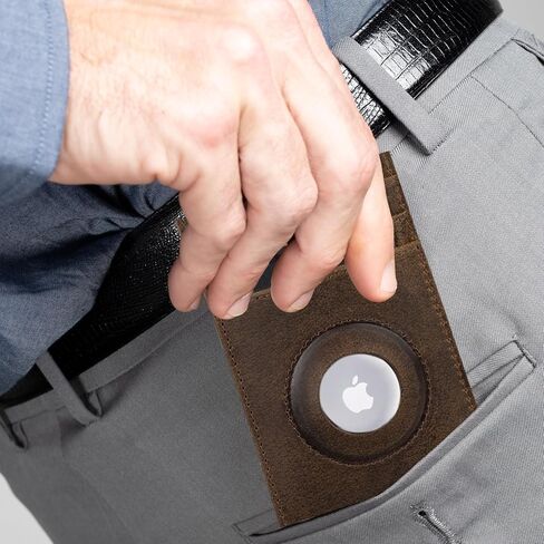 محفظة حامل بطاقة ضئيلة للرجال الذين يعانون من حظر RFID ، حافلة بحجم رفيعة الحجم مع نافذة معرف ، تصميم الحد الأدنى في جلد الحصان المجنون بالحبوب الكاملة ، مثالية للسفر أو العمل أو المغامرة in Kuwait