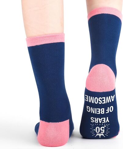Belloxis 30th 40th 50th 60th 70th Birthday Gifts for Her 50th Birthday gifts for women Grip Crew Socks in Saudi Arabia