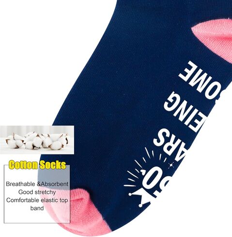 Belloxis 30th 40th 50th 60th 70th Birthday Gifts for Her 50th Birthday gifts for women Grip Crew Socks in Saudi Arabia