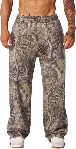 Mens Baggy Camo Graphic Print Sweatpants Workout Athletic Joggers Pants for Men Wide Leg Hunting Sweat Pant in Saudi Arabia