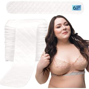 Bra Liners to Absorb Sweat Under Breasts, 100% Cotton Bra Sweat Liners/Tummy Liners for Sweat Rash for Women & Men 19.7 * 3in