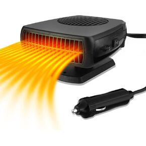 Car Heater,12V 200W Portable Windshield Defroster Demister with Heating/Cooling Fan and Plug in Cigarette Lighter Fast Heating Defrost Defogger with Ergonomic Handheld Design for All Kinds of Cars