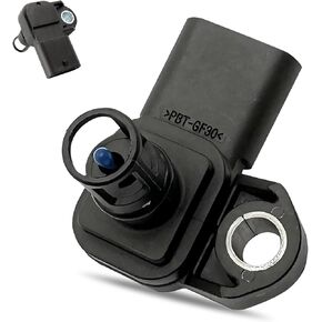1 PC Car Intake Air Pressure and Temperature Sensor, Manifold Pressure Sensor Replacement 12681993 082800-0630, Compatible with Roewe I6 Ei6 Rx5 Mggs Mg6 17 Models, 18-19 Buick Regal (Black)