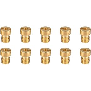 Motoforti Universal Motorcycle Carburetor Jets Main Jets Nozzles, 152 155 160 165 170 175 180 185 190 195, Durable, Metal, Gold Tone, 10pcs