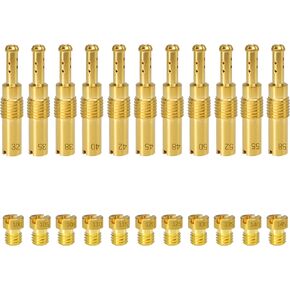 22PCS Carburetor Jet Kits, 11pcs Carburetor Main Jet # 100-145 & 11pcs Slow Pilot Jet # 32-58, Compatible with Nibbi Honda Yamaha PWK Keihin CVK PE Carb; Compatible with OKO KOSO Stage-6