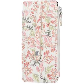 Mundi Slim Organizer Wallet للنساء علبة حامل بطاقة ائتمان متعددة مع جيب السوستة ونافذة معرف طويلة مضغوطة محفظة صغيرة للسيدات في حديقة الأزهار