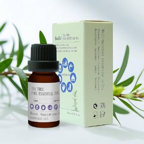100% Pure Australian Tea Tree Oil - Undiluted Natural Essential Oil for Skin Care, Scalp Care, Health & Home Use, Steam-Distilled from Wild Melaleuca, 10ml Amber Glass Bottle