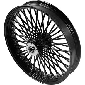 Stainless Steel Fat Spokes 21 Inch Front Black Wheel Dual Disc for Harley Davidson Touring 00-07 Wheels Rims Updating-2135FD-1SM-BBB