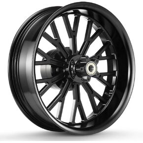 18 Inch Rear Wheel Fat Spokes One-Piece CNC Machined Wheel Rim with Spacer 18"x5.5" for Harley Touring 2008-up Street Glide/Road Glide/Road King/Electra Glide with ABS/NON ABS Models, Black