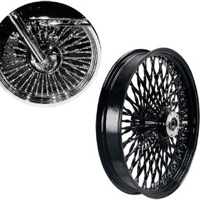 21 * 3.5'' 52 Stainless Steel Spokes Front Dual Wheels W/ABS Bearing for 2008-later Touring 21 Inch Harley Wheels and Rims Updating-2135FD-25TW-BBB