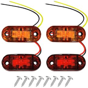 24 PCS LED Marker Lights Truck Truck Side Marker Lights 2.6 بوصة مصابيح الإشارة المضادة للماء الصمام الثنائي المقطورات البيضاوية المقطوعات التجارية