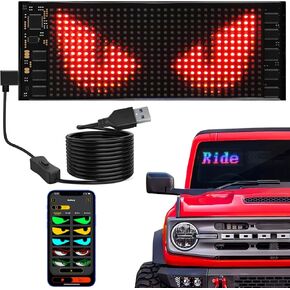 علامات مصباح LED للسيارة ، 7 "x3" مرنة USB 5V Pluetooth Control Coll Color Collable Scrolling LED Sign