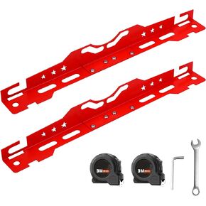 Wheel Alignment Tool with 2 Measuring Tapes, Matte Black Automotive Toe Alignment for Home Use, Camber Alignment Plates, Car Alignment Tool Kit, Toe Plates