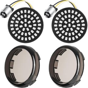 PBYMT جديد 1157 LED دراجة نارية لاعبي الخلفية الإشارات مصابيح 2 بوصة الأضواء رصاصة مع أغطية العدسة المدخنة مناسبة لهارلي ديفيدسون جولة دينا ناعم سبورتس شارع جليد رود جليد الحديد 883 ، 2pcs
