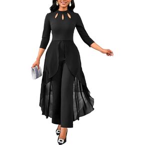 Jumpsuits for Women Dressy Hight Waist One Piece Casual Straight Long Pants Wide Leg Pants Elegant Jumpsuit Romper