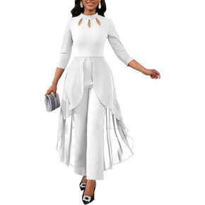 Jumpsuits for Women Dressy Hight Waist One Piece Casual Straight Long Pants Wide Leg Pants Elegant Jumpsuit Romper in Saudi Arabia