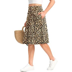 Viodia 25 "طول الركبة الطويلة للنساء مع جيوب أنيقة Midi Skort Summer Travel Travel Travel Travel