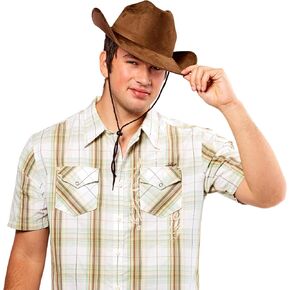 Rubies Forum Novelties Faux Suede Adult Cowboy Costume Hat for Themed Parties and Halloween, Brown, One Size
