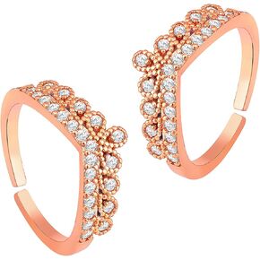 Aheli Cubic Zirconia Studded Adjustable Toe Ring Bichiya Jewellery for Women