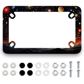 Motorcycle American Flag Eagle License Plate Frame Stainless Steel Patriotic Eagle Tag Holder 4 Holes Men Women Motorcycle Accessory with Screws Nuts Cap 7.7"x4.5"for Bike Motorcycle