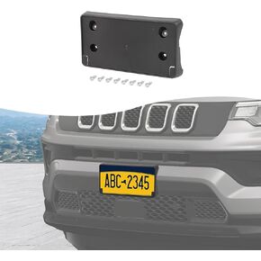 Hoolcar Front License Plate Frame Car License Plate Mounting Bracket Holder Compatible with Jeep Compass 2022-2024, Exterior Accessories, Black
