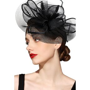 Kidukso Fascinators Hat for Women Vintage 1920s 50s Derby Hats for Tea Party Church Cocktail Party