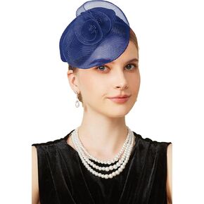 BABEYOND Fascinators Hats for Women - Tea Party Hat Kentucky Fascinator Derby Flower Mesh Pillbox Hat for Bridal Wedding