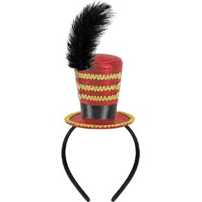 Black Soldier Mini Top Hat Headband Fascinator for Ringmaster Circus Tea Party Halloween Carnival Mardi Gras Xmas Costume Accessories