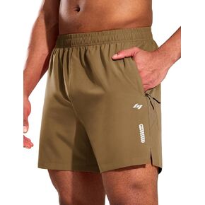 MIER Men's 5 Inch Inseam Running Shorts with Zipper Pockets Quick Dry Athletic Gym Workout No Liner Shorts, Lightweight