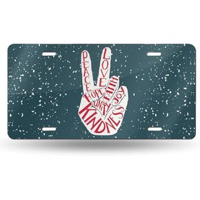 Mom Life Front License Plate Aluminum Decorative License Plates Funny Metal Car Plate 6"X12" Novelty Vanity Tag Cover with 4 Holes Car Decor Accessory